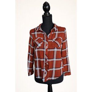 Papermoon Plaid Button-Up Shirt – Size M